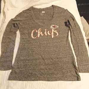 Kansas City Cheifs Long Sleeve Gray Tee